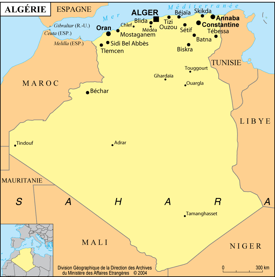 Carte de l'Algérie